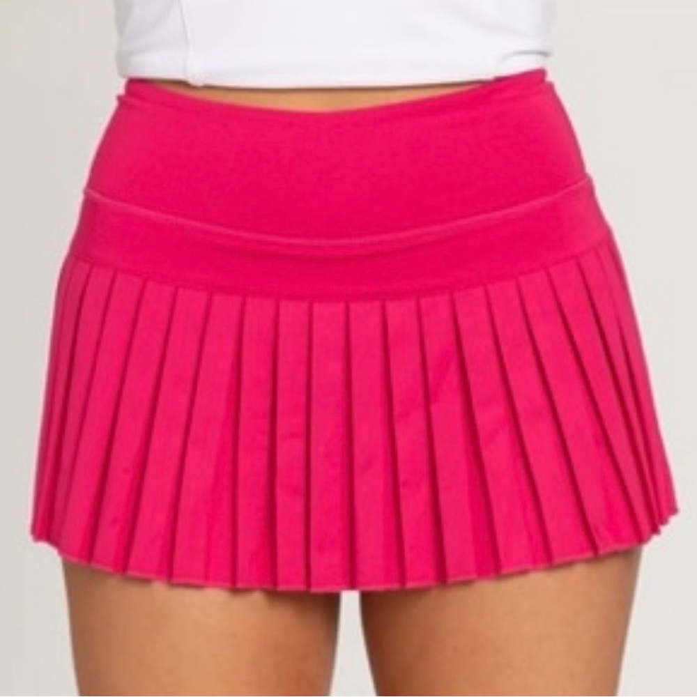 Goldhinge Fuchsia Pleated Skirt - XS